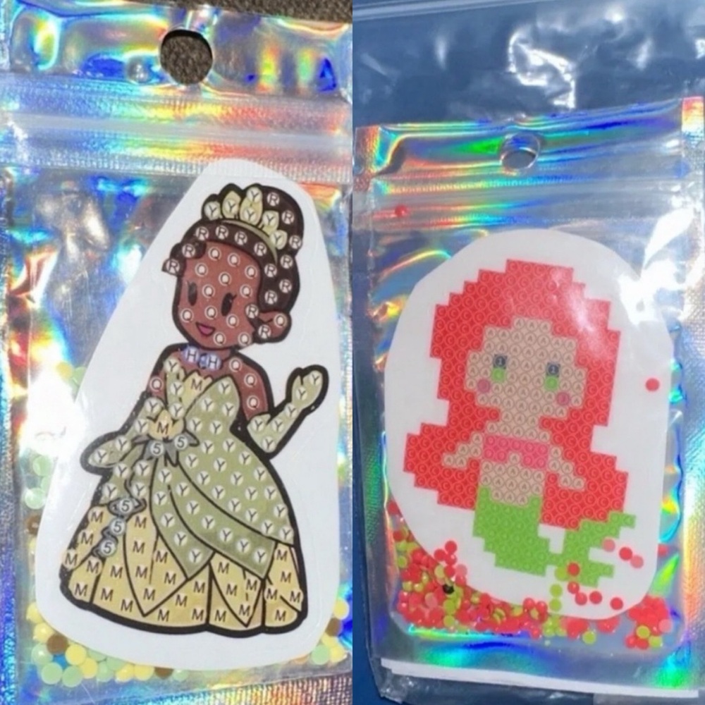 Disney 5D DIY Craft Sticker Kit Princess Tiana Ariel Little Mermaid Diamond Art